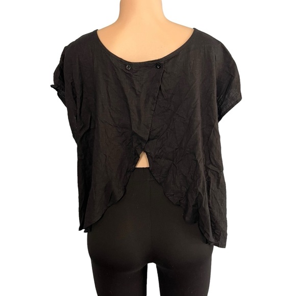 3/$30 🍂 Torrid Linen Cross Back Crop Top Black - Picture 5 of 9